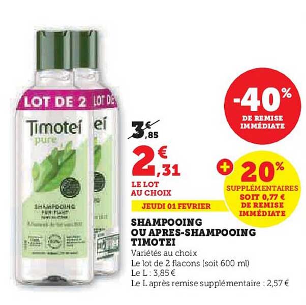 shampooing ou après-shampooing timotei