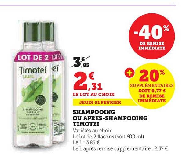 shampooing ou après-shampooing timotei