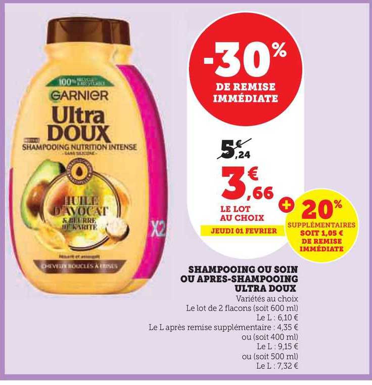 shampooing ou soin ou après-shampooing ultra doux