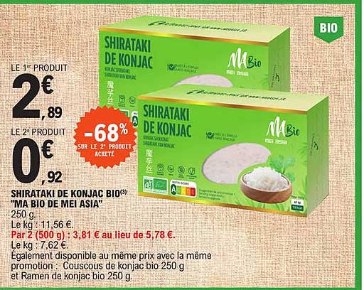 shirataki de konjac bio "ma bio de mei asia"