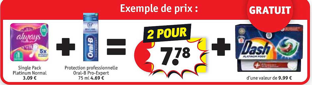 single pack platinum normal alwasy + protection professionnelle oral-b pro-expert