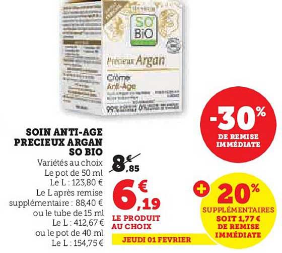 Soin Anti-âge Précieux Argan So Bio