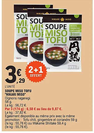 soupe miso tofu "hikari miso"