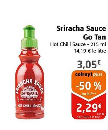 sriracha sauce go tan