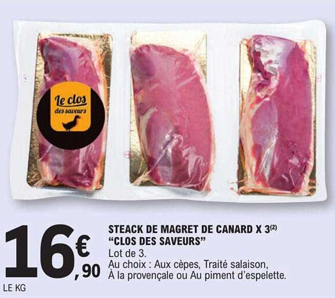 steack de magret de canard x 3 "clos des saveurs"