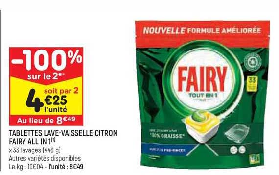 Tablettes Lave-vaisselle Citron Fairy All In 1