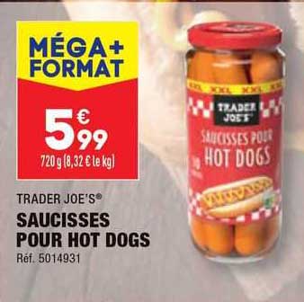 trader joe's saucisses  pour  hot dogs