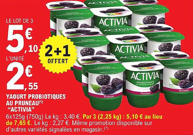 Yaourt Probiotiques Au Pruneau "activia"