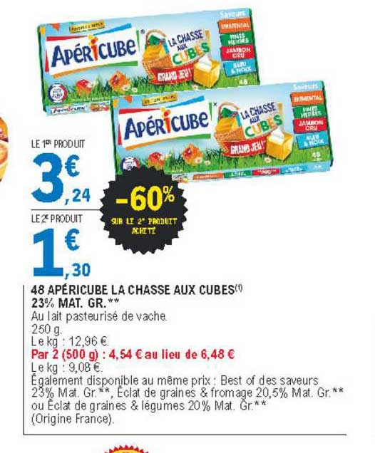 48 apéricube la chasse aux cubes 23% mat. gr.