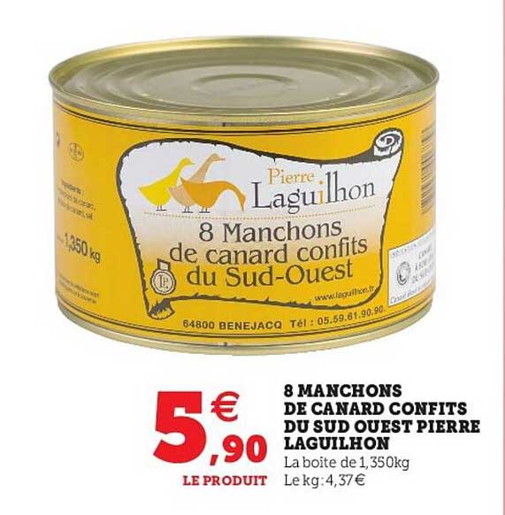 8 manchons de canard confits du sud ouest pierre laguilhon