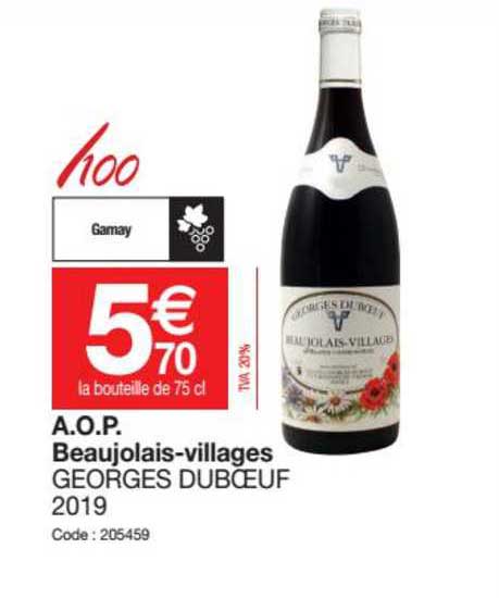 a.o.p. beaujolais-villages georges dubœuf 2019