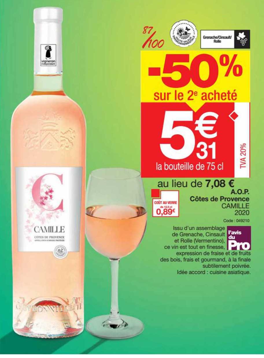 a.o.p. côtes de provence camille 2020