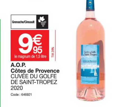 a.o.p. côtes de provence cuvée du golfe de saint-tropez 2020