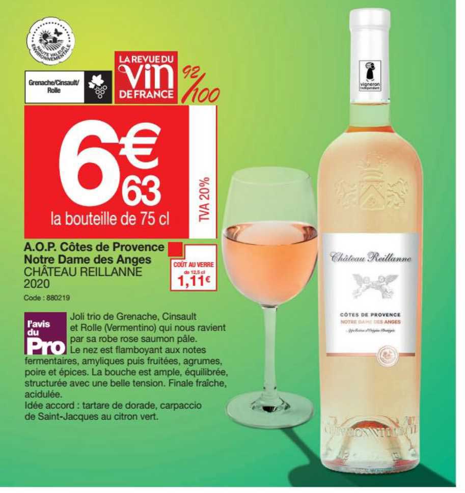 a.o.p. côtes de provence notre dame des anges château reillanne 2020