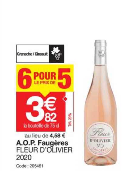 a.o.p. faugères fleur d'olivier 2020