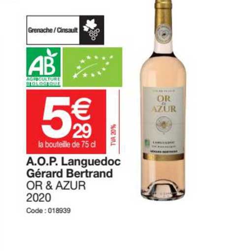 a.o.p. languedoc gérard bertrand or & azur