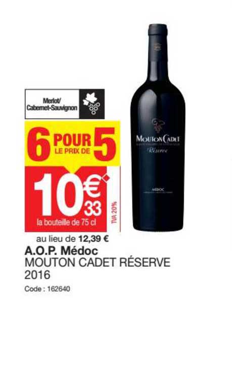 a.o.p. médoc mouton cadet réserve
