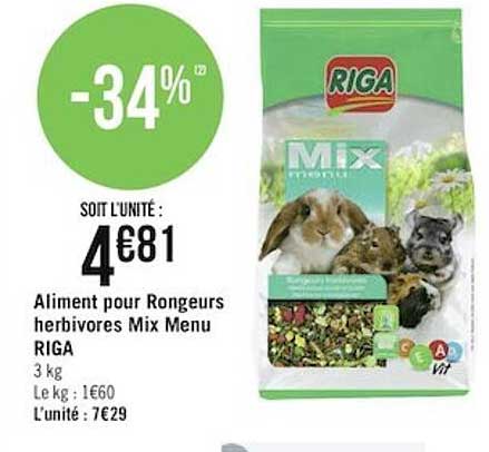 Aliment Pour Rongeurs Herbivores Mix Menu Riga