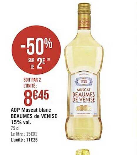 aop muscat blanc beaumes de venise 15% vol.