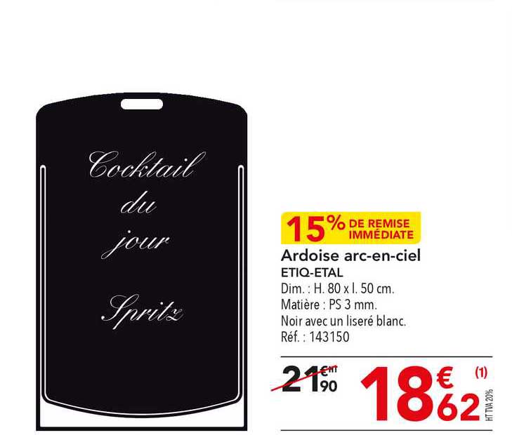 ardoise arc-en-ciel etiq-étal