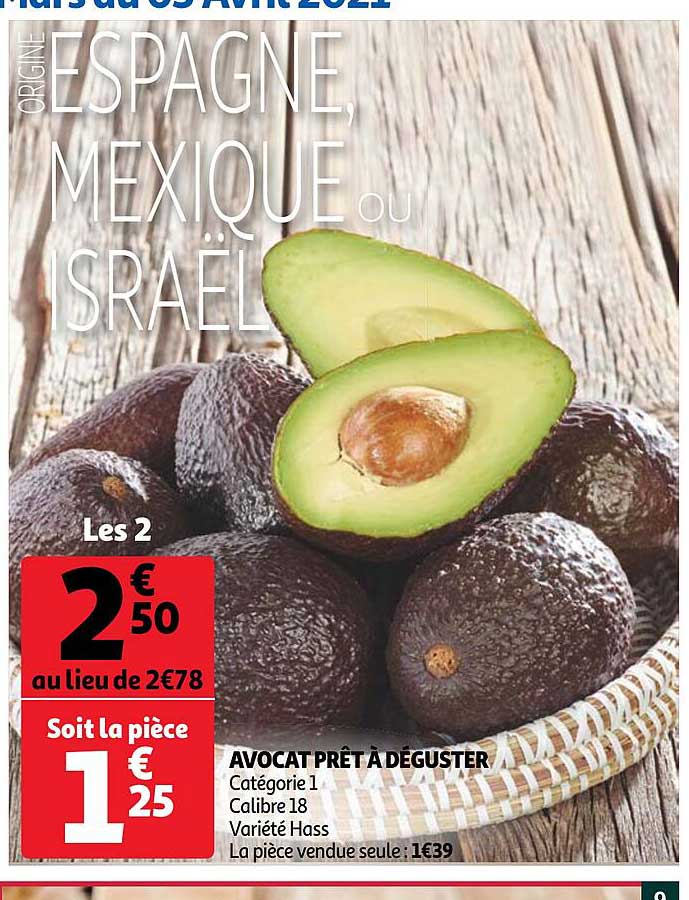 avocat prêt à déguster