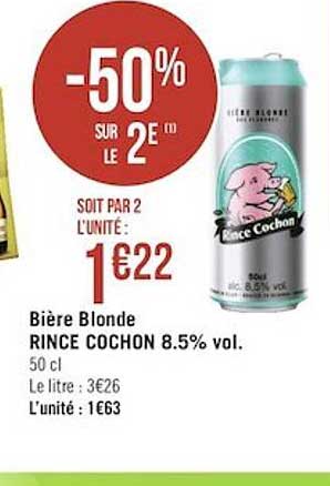 bière blonde rince cochon 8.5% vol.
