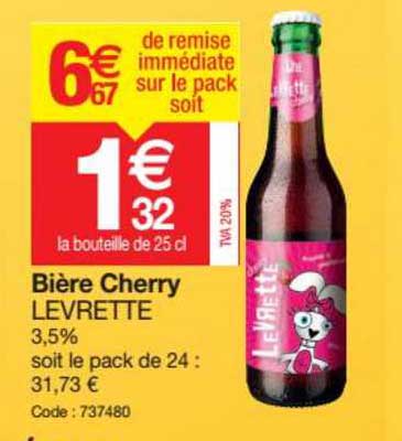 Bière Cherry Levrette 3,5%
