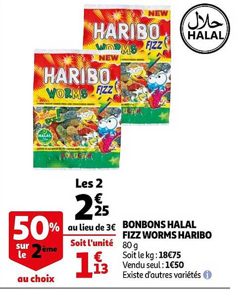 bonbons halal fizz worms haribo