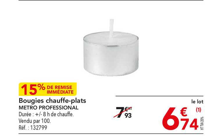 bougies chauffe-plats metro professional