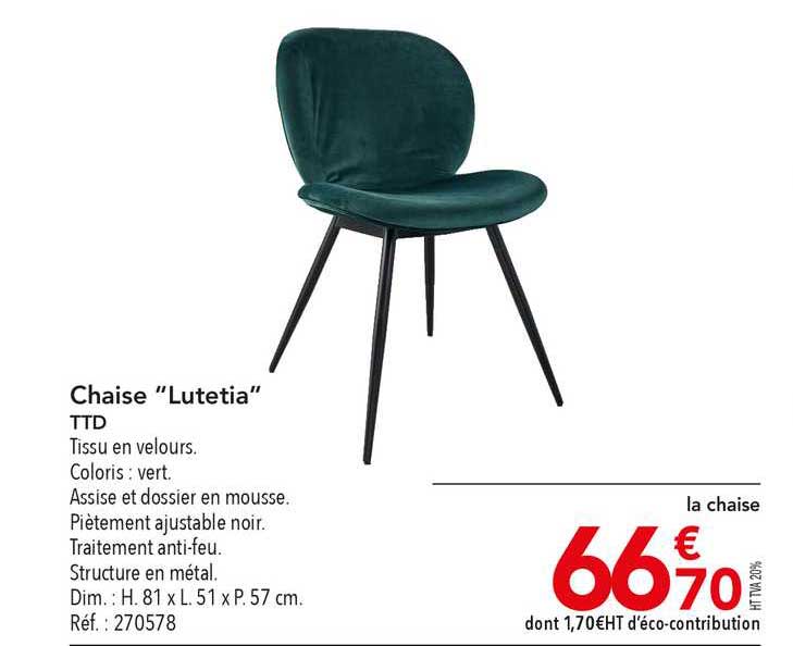Chaise "lutetia" Ttd