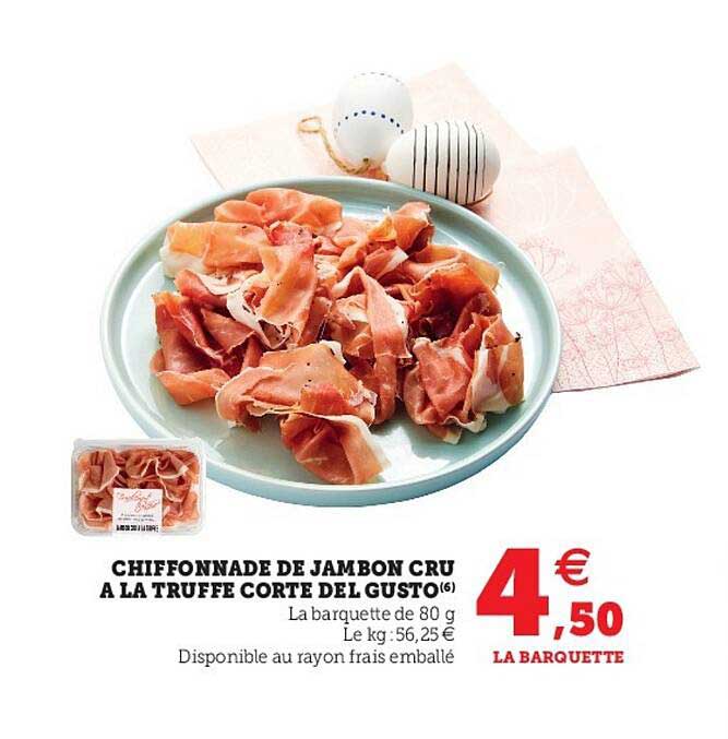 chiffonnade de jambon cru à la truffe corte del gusto