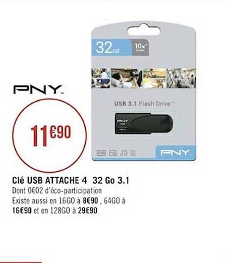 clé usb attache 4 32 go 3.1 pny