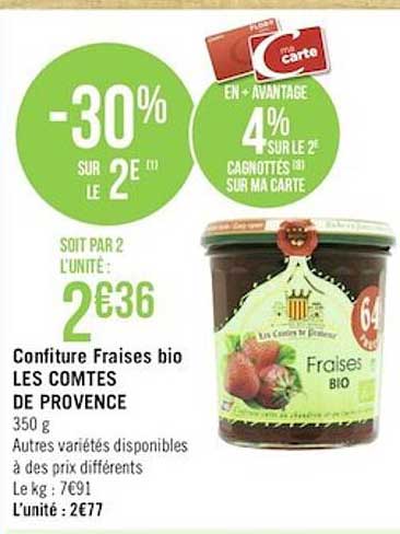 confiture fraises bio les comtes de provence