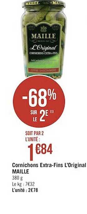 cornichons extra-fins l'original maille
