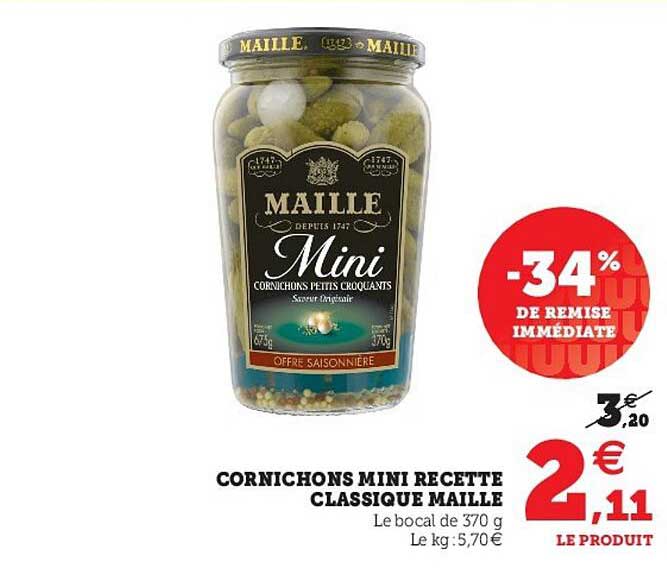 Cornichons Mini Recette Classique Maille