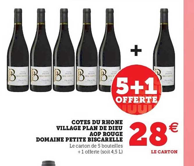 côtes du rhone village plan de dieu aop rouge domaine petite biscarelle