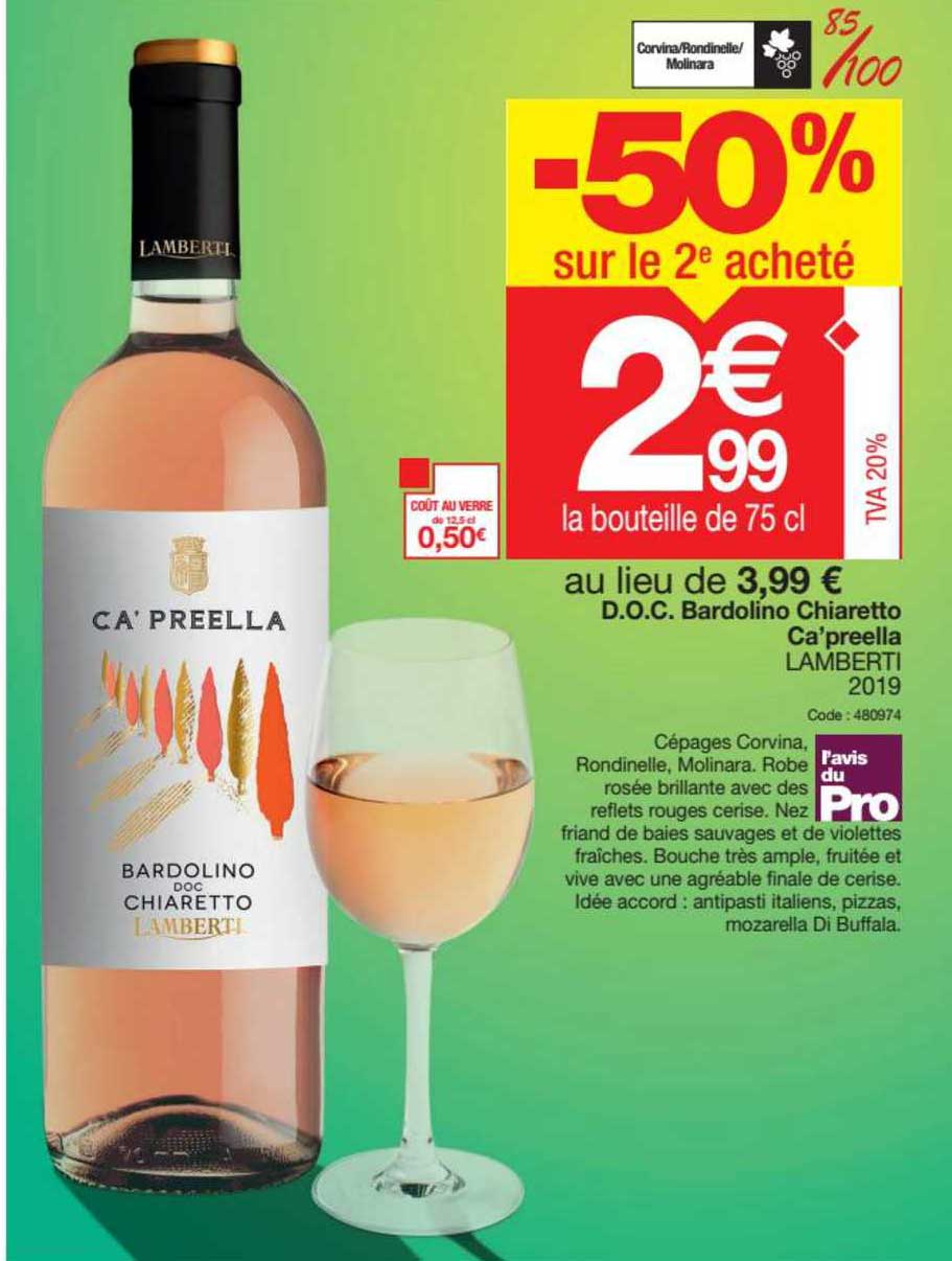 d.o.c. bardolino chiaretto ca'preella lamberti 2019