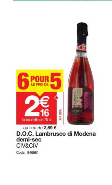d.o.c. lambrusco di modena demi-sec civ&civ