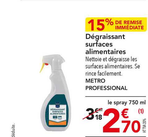 dégraissant surfaces alimentaires metro professional