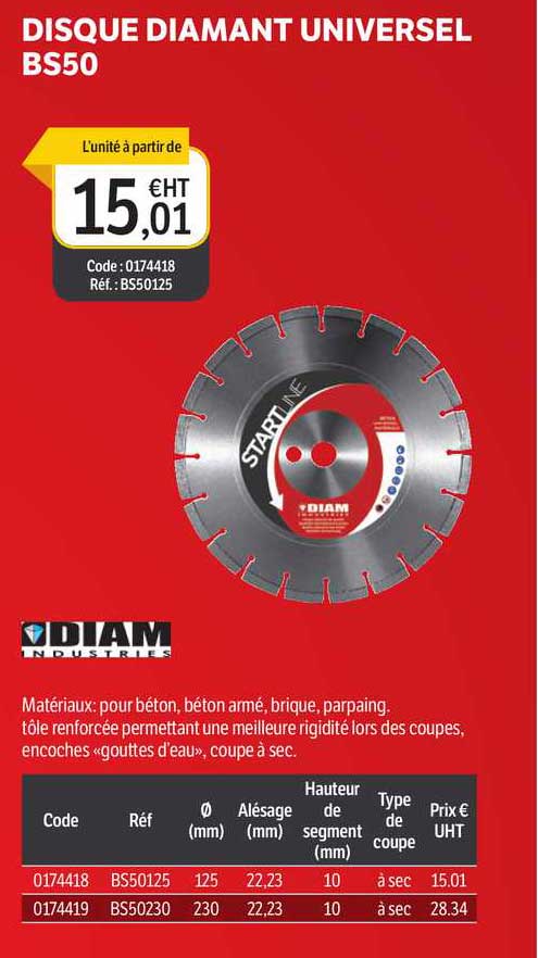 disque diamant universel bs50 diam industries