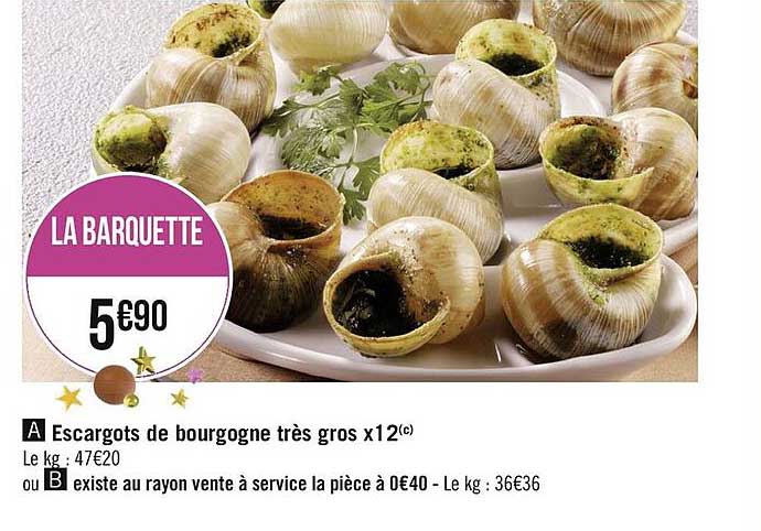 Escargots De Bourgogne Très Gros X12