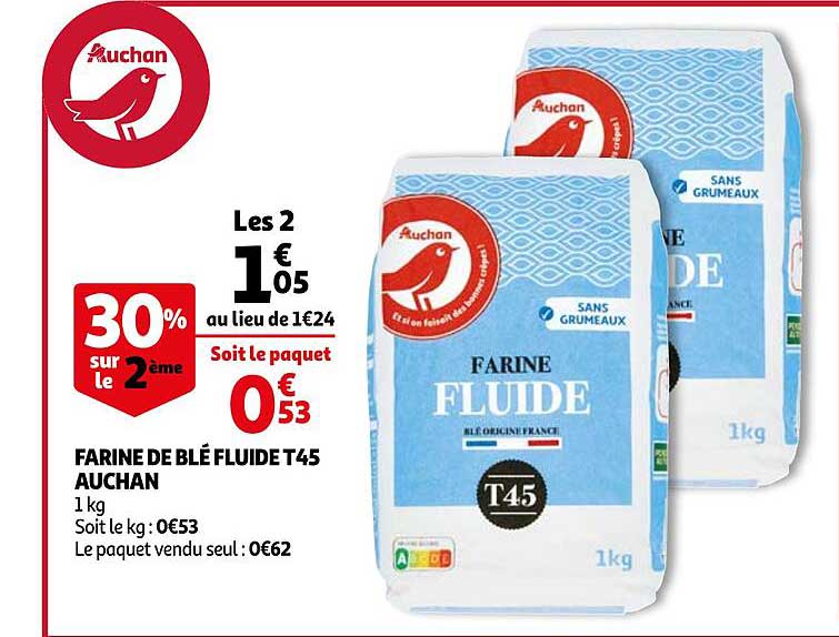 farine de blé fluide t45 auchan
