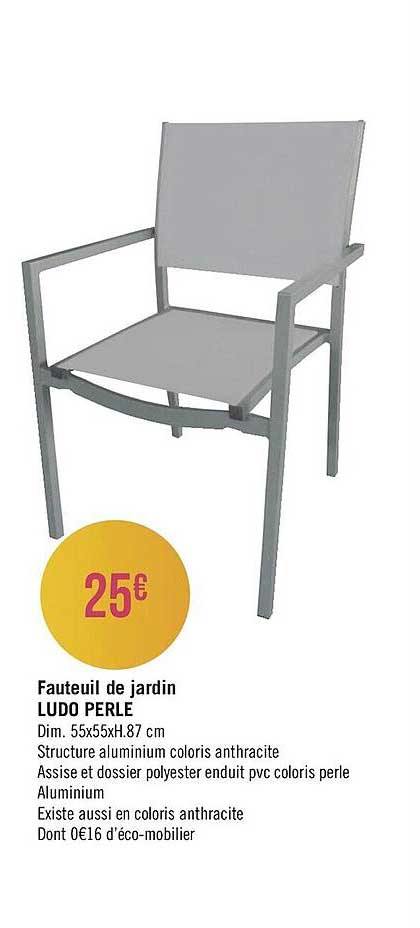 fauteuil de jardin ludo perle