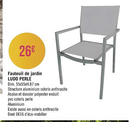 fauteuil de jardin ludo perle