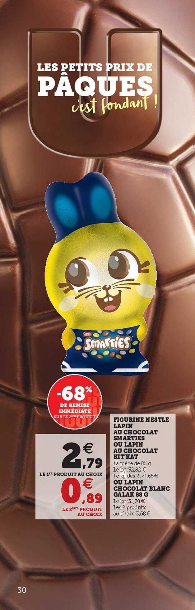 figurine nestlé lapin au chocolat smarties ou lapin au chocolat kit kat ou lapin au chocolat blanc galak
