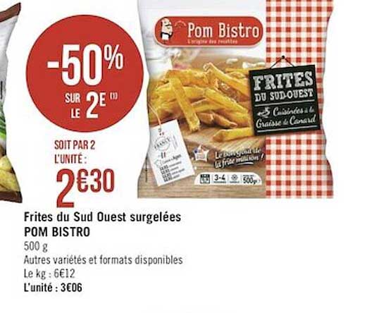 frites du sud ouest surglées pom bistro