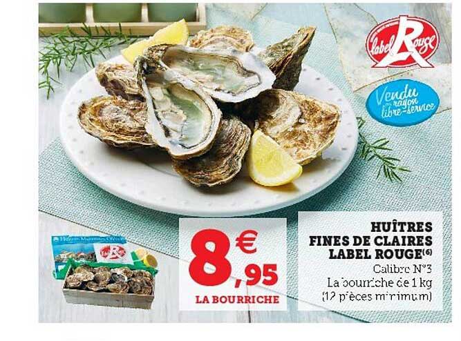 huîtres fines de claires label rouge