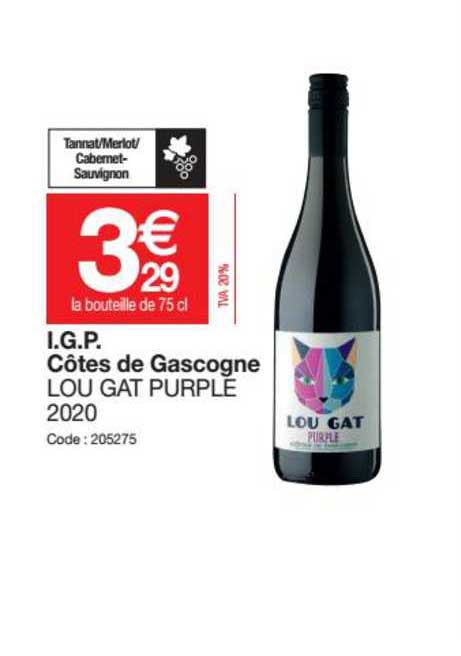 i.g.p. côtes de gascogne lou gat purple