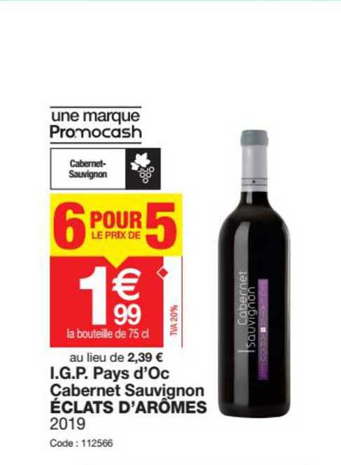 i.g.p. pays d'oc cabernet sauvignon éclats d'arômes