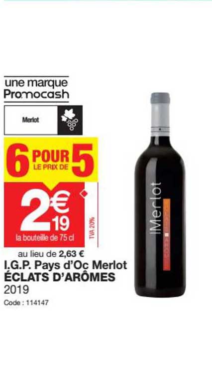 i.g.p. pays d'oc merlot éclats d'arômes 2019